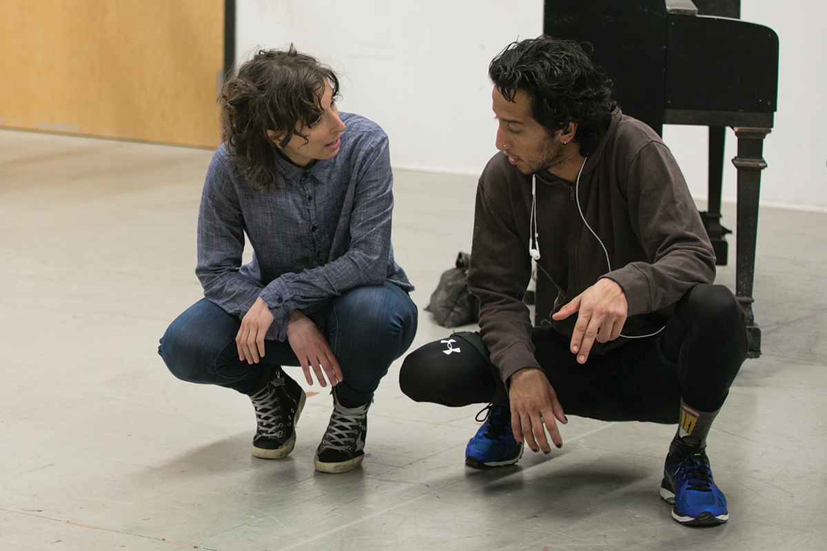 Susannah Martin and Caleb Cabrera as The Boy, in rehearsal. Photo by Cheshire Isaacs