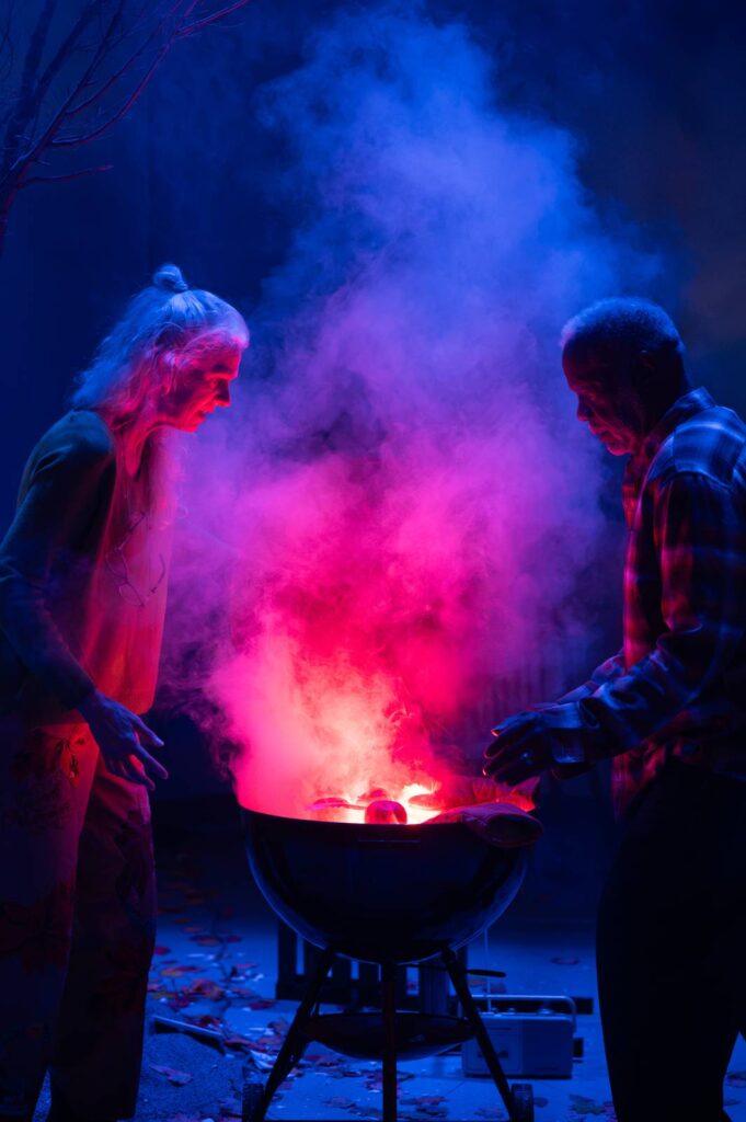 Beth Wilmurt as Eddie and Reginald Wilkins as Sam. Production photo from The Fall Show