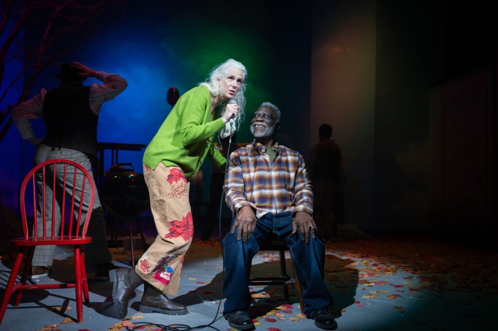 Beth Wilmurt as Eddie and Reginald Wilkins as Sam. Production photo from The Fall Show