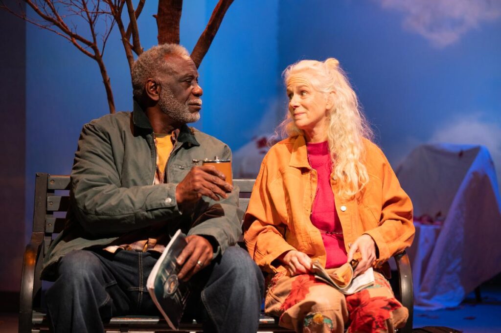 Reginald Wilkins as Sam and Beth Wilmurt as Eddie. Production photo from The Fall Show
