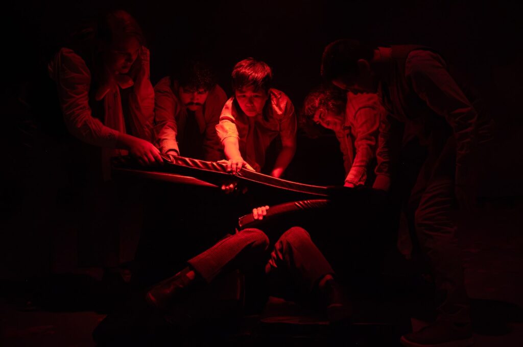 The cast of The Fall Show. Production photo from The Fall Show